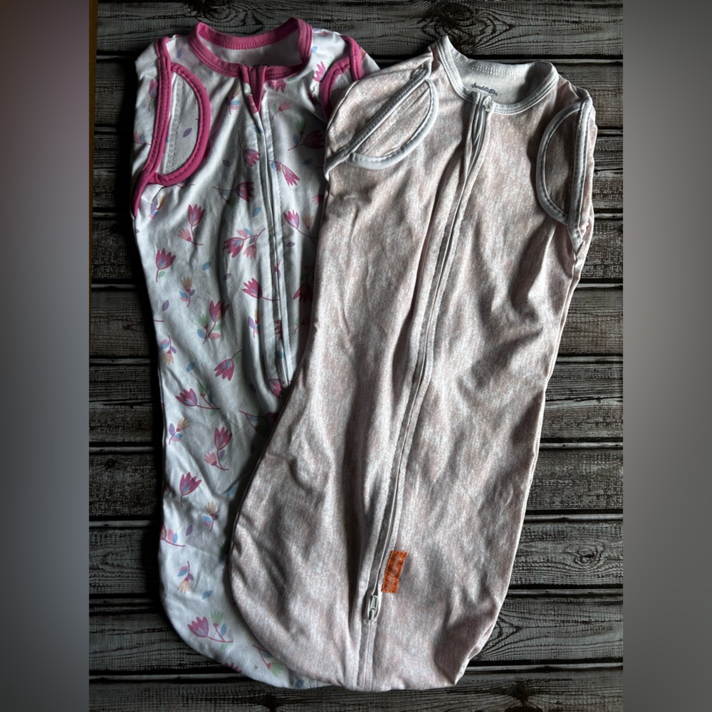 (2) SwaddleMe Arms Free Convertible Pod - Pink - Large